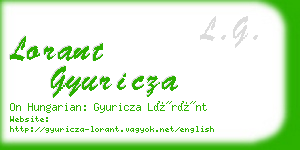lorant gyuricza business card